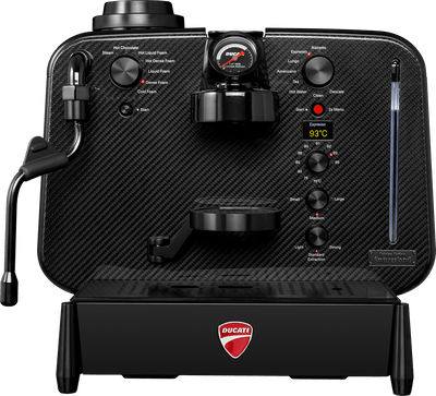 Barista M3 1926 Limited Edition Carbon Fiber by Ducati – set forfra på hvid baggrund