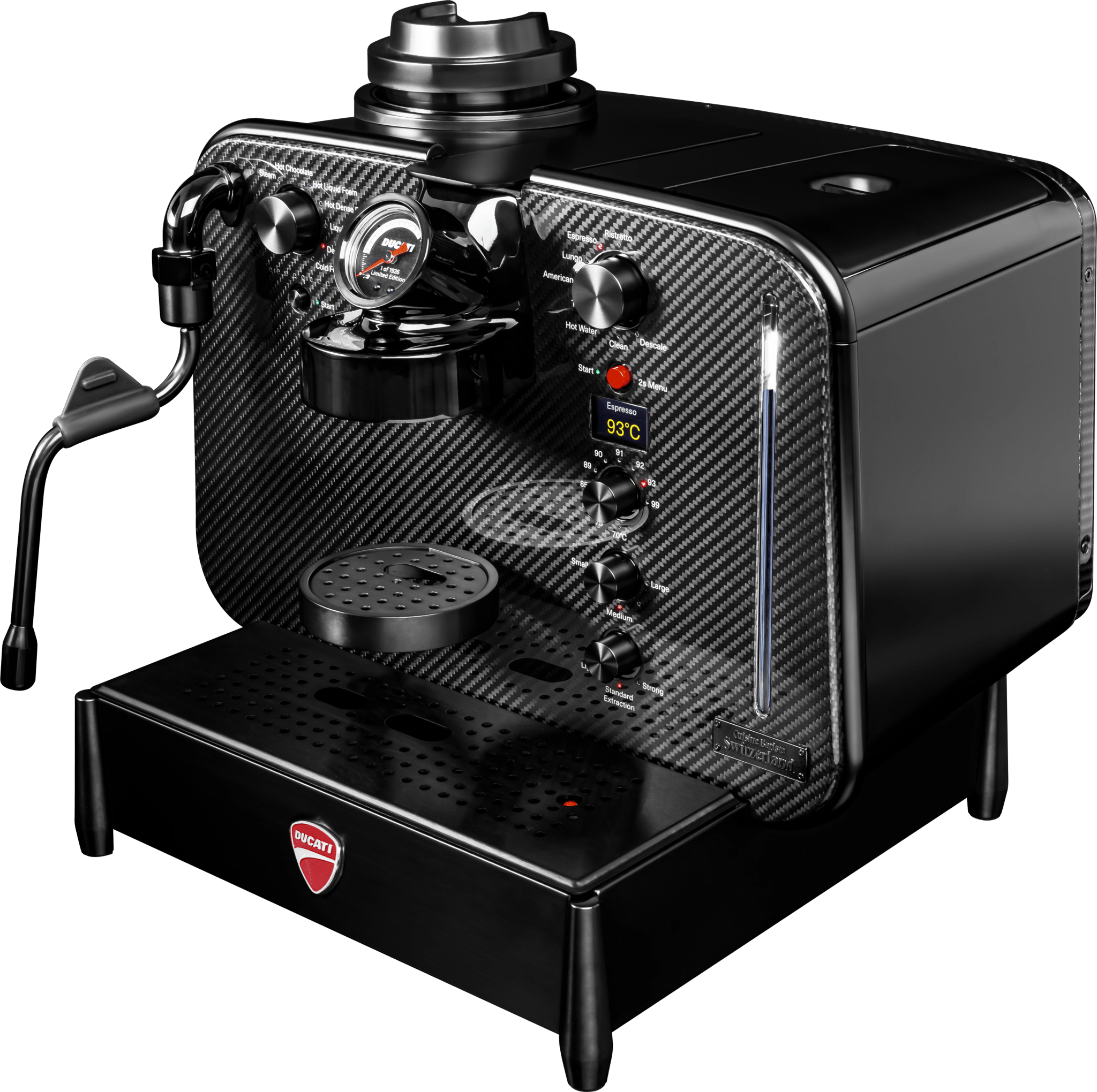 Barista M3 1926 Limited Edition – tre-kvart vinkel fra højre oppefra, på transparent baggrund